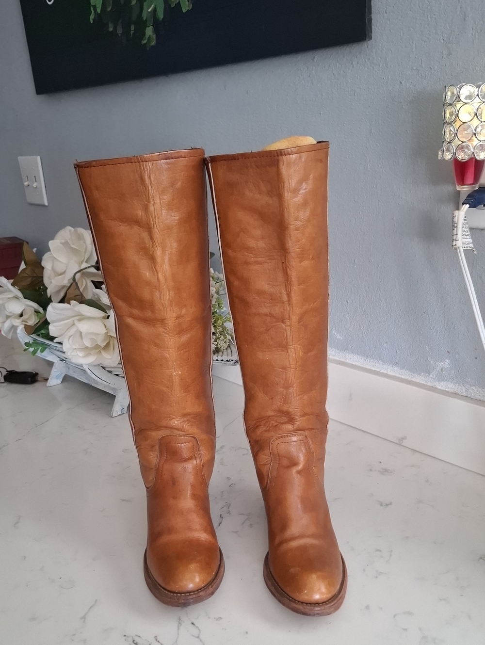 Frye Vintage Cognac Ridding Leather Boots